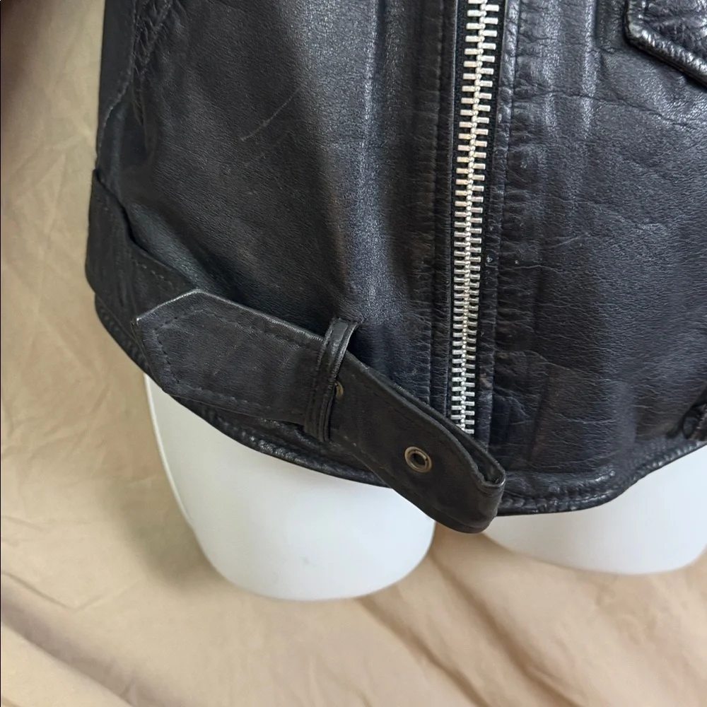 Vintage Berman’s leather moto motorcycle jacket size 36 unisex black - Picture 4 of 9
